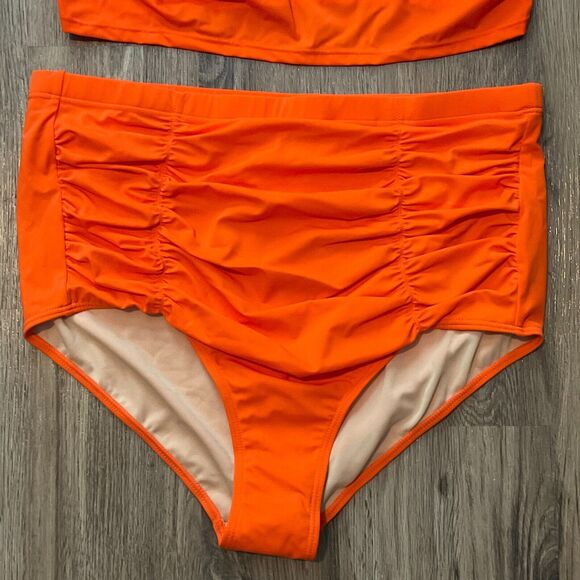 Swimsuits for All Women's Plus Size Orange Two Piece Swimsuit Set Size 20 NWT - Picture 3 of 7